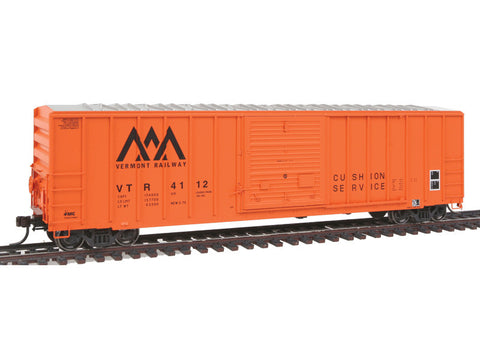 HO FMC 5077 Single Door Boxcar Early Version - Ready to Run - Master(R) -- Vermont Railway #4112 (orange, black)