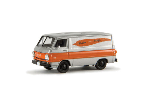 HO 1964 Dodge A 100 Cargo Van - Assembled -- Western Pacific (silver, orange w/orange Feather Logo)