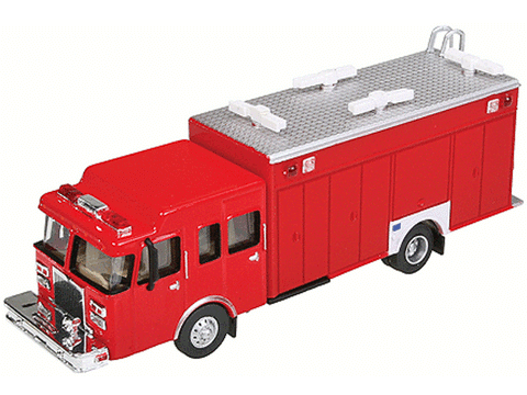 HO Hazardous Materials Fire Truck - Assembled -- Red