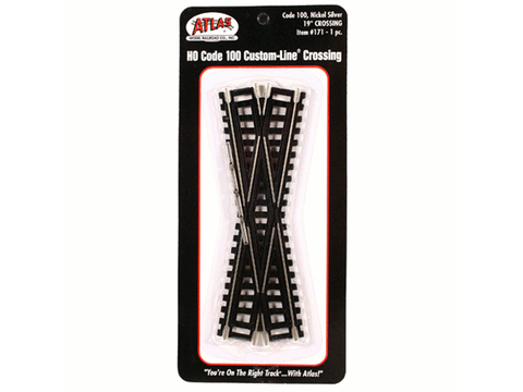 HO Custom-Line(R) Crossing -- 19-Degree, 6" Black Ties