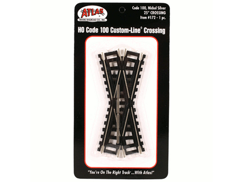 HO Custom-Line(R) Crossing -- 25-Degrees - 4-1/2", Black Ties