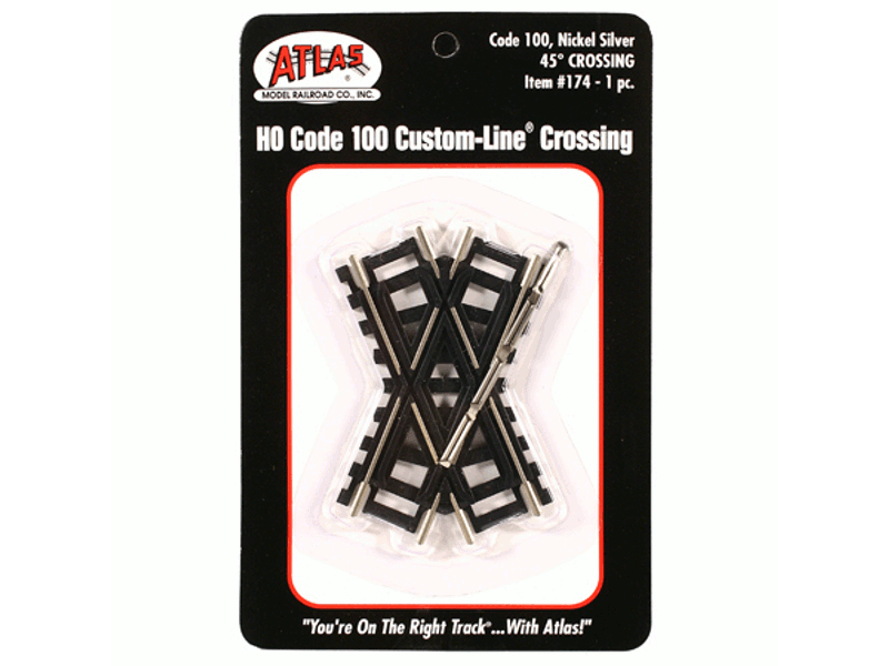 150-174 HO Custom-Line(R) Crossing -- 45-Degrees - 3", Black Ties