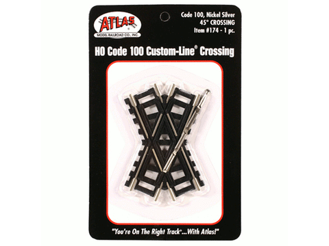HO Custom-Line(R) Crossing -- 45-Degrees - 3", Black Ties