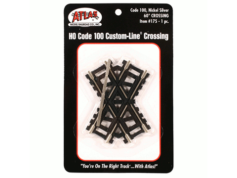 HO Custom-Line(R) Crossing -- 60-Degrees - 3", Black Ties