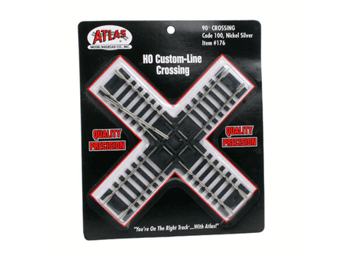 HO Custom-Line(R) Crossing -- 90-Degrees - 6", Black Ties
