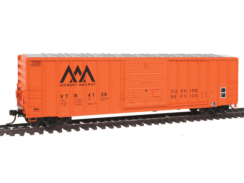 150-20002624 HO FMC 5077 Single Door Boxcar Early Version - Ready to Run - Master(R) -- Vermont Railway #4139 (orange, black)