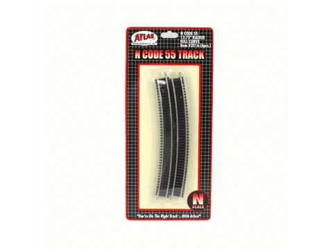 N Code 55 Track w/Nickel-Silver Rail & Brown Ties -- 13-3/4" Radius Curve pkg(6)