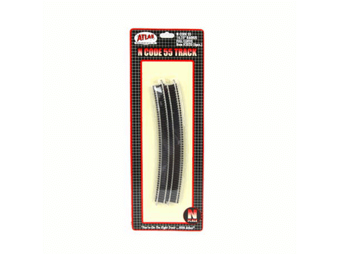 N Code 55 Track w/Nickel-Silver Rail & Brown Ties -- 16-1/4" Radius Full Curve pkg(6)