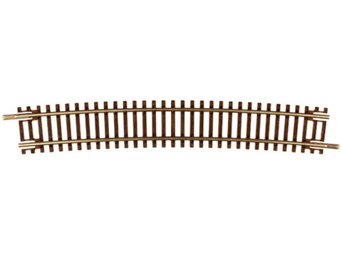 N Code 55 Track w/Nickel-Silver Rail & Brown Ties -- 21-1/4" Radius Curve Half Section pkg(6)