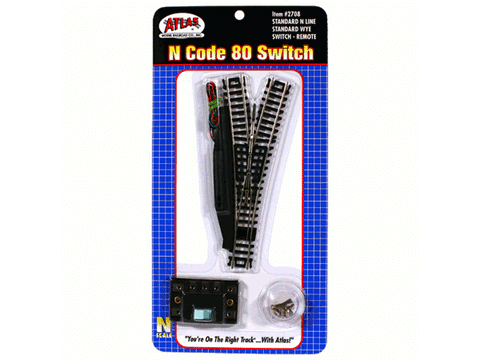 N Code 80 Track w/Black Ties & Nickel Silver Rail -- Standard Wye Remote Switch