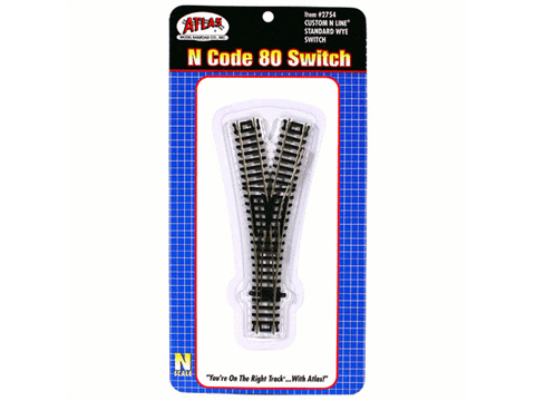 N Code 80 Track w/Black Ties & Nickel Silver Rail -- Standard Wye - Custom-Line