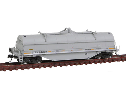 N 42' Coil Steel Car - Ready to Run - Master -- Providence & Worcester WRWK #494729 (gray, black, yellow Conspicuity Marking