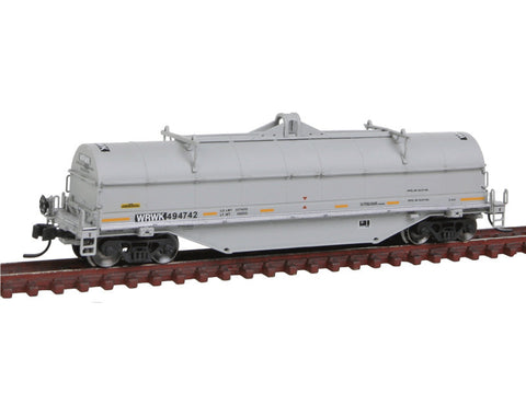 N 42' Coil Steel Car - Ready to Run - Master -- Providence & Worcester WRWK #494742 (gray, black, yellow Conspicuity Marking