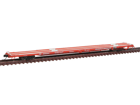 N ACF 89' 4" Intermodal Flatcar w/Mid/End Hitches - Ready to Run -- Providence & Worcester #105092 (red, white)