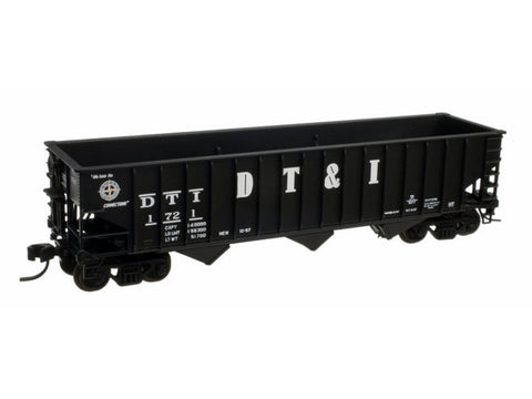 N Pullman-Standard PS-2750 3-Bay Hopper - Ready to Run - Master(R) -- Detroit, Toledo & Ironton #1711 (black, white, medium DT&I & Small Compass L
