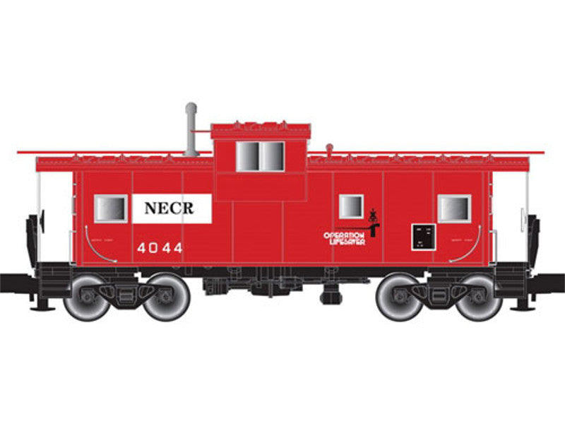 150-50002031 N Extended-Vision Caboose No Roofwalk - Ready to Run -- New England Central #4044 (red, white, Operation Lifesaver Logo)