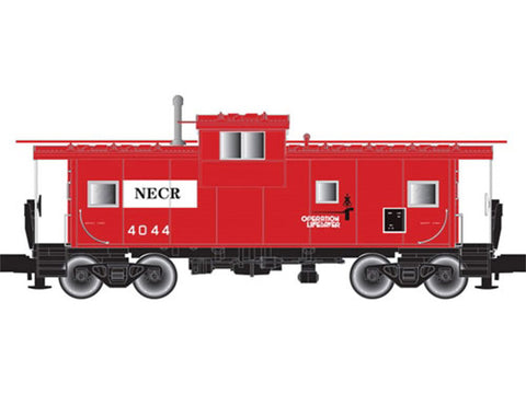 N 	Extended-Vision Caboose No Roofwalk - Ready to Run -- New England Central #4044 (red, white, Operation Lifesaver Logo)