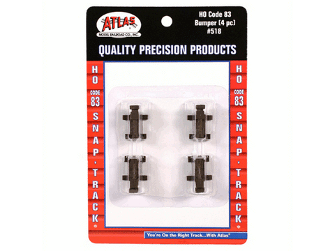 HO Bumper -- Fits Code 83 Track (Track Not Included) pkg(4)