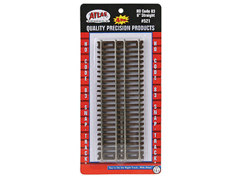 HO Code 83 Snap Track - Straight Sections -- 6"