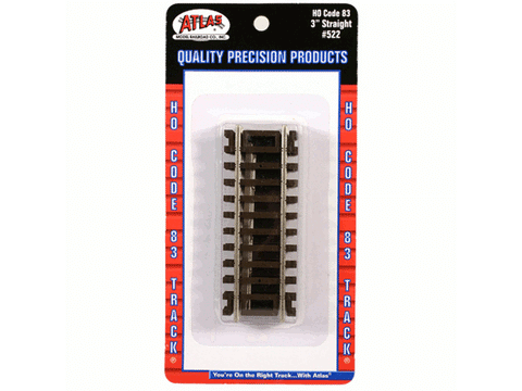 HO Code 83 Snap Track - Straight Sections -- 3"