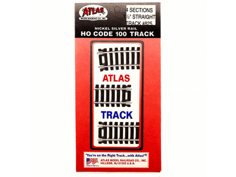 HO Straight Snap-Track(R) Nickel-Silver Rail -- 1-1/2", Black Ties pkg(4)