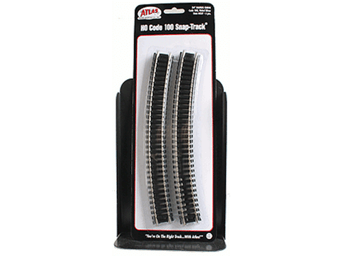 HO Code 100 Snap Track, Nickel-Silver Rail -- 24" Radius Curve pkg(6)