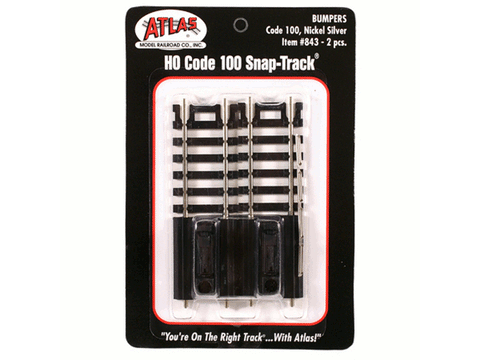 HO Bumper -- Code 100 Nickel-Silver Rail, Black Ties