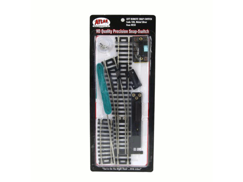 150-850 HO Remote Control Snap-Switch(R) w/Code 100 Nickel-Silver Rail & Black Ties -- Left Hand