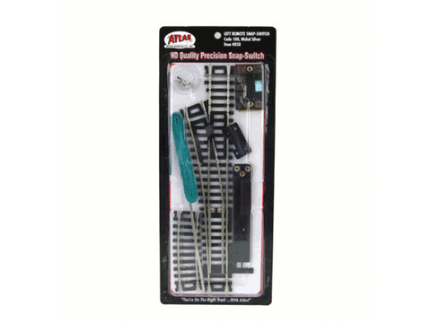 HO Remote Control Snap-Switch(R) w/Code 100 Nickel-Silver Rail & Black Ties -- Left Hand