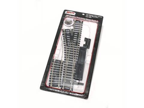 HO scale  Manual Snap-Switch(R) w/Code 100 Nickel-Silver Rail & Black Ties -- Left Hand