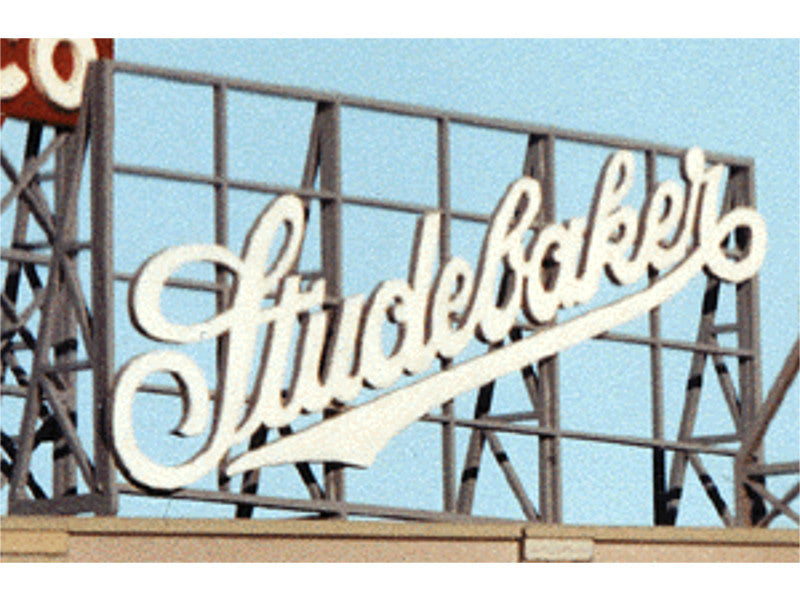 184-1513 A Laser-Cut Wood Billboards - Small for Z, N & HO -- Studebaker 2.5" Wide x 1.35" Tall