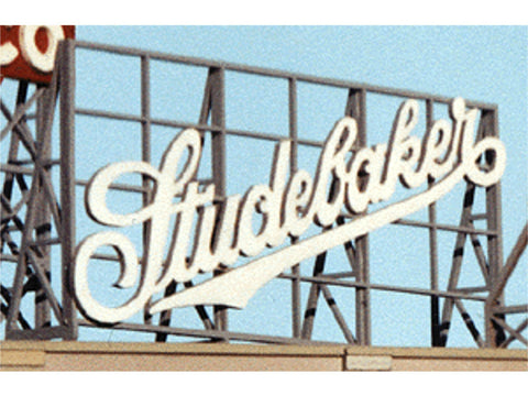 A Laser-Cut Wood Billboards - Small for Z, N & HO -- Studebaker 2.5" Wide x 1.35" Tall