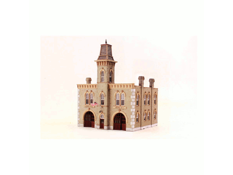 HO Fire Station No. 3 - Woodland Scenics DPM Landmark Structures(R) -- Kit - 6-3/4 x 5-13/16" 17.1 x 14.7cm