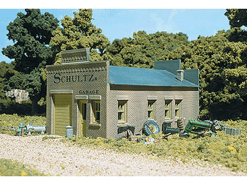 HO Schultz's Garage - Woodland Scenics DPM Landmark Structures(R) -- Kit - 3 x 4-3/4" 7.7 x 12.2cm