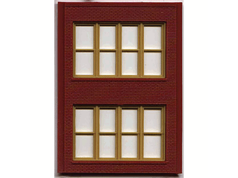 HO Modular Building System(TM) -- Two-Story Wall Sections w/Victorian Windows - Kit