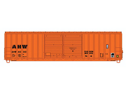 N FMC 5283 50' Double-Door Boxcar - Ready to Run -- Ahnapee Western #4000 (orange, black)