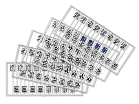 HO Assorted Road Signs -- 21 Different Signs pkg(80)