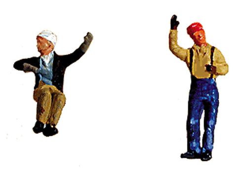 N Contemporary Diesel Engineer/Fireman Set (Painted) -- Waving & Sitting