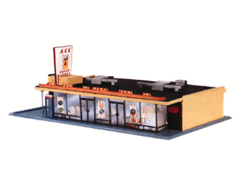 HO Ace Super Market -- Kit - 5-1/2 x 9-3/8 x 3-1/2" 13.7 x 23.7 x 8.7cm