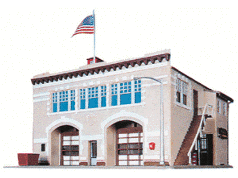 HO Hampden Fire Engine House #46 -- 6-1/4 x 8-3/8" 15.9 x 21.3cm