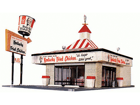HO Kentucky Fried Chicken(R) Drive-In -- Kit - 8-3/8 x 4-1/4" 21.3 x 10.8cm