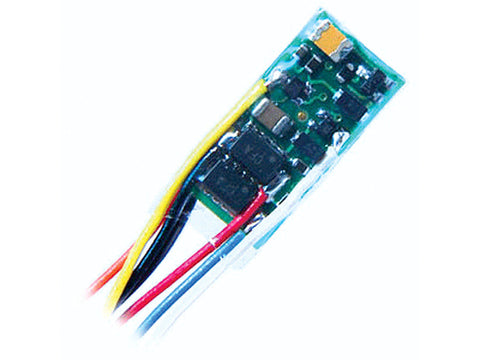 Z Z2P-1" 2-Function DCC Decoder -- 1" 2.54cm Harness & NMRA 8-Pin Plug .245 x .525 x .11" 6.22 x 13.34 x 2.7mm