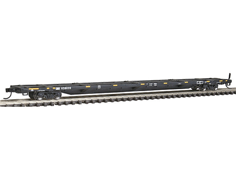 751-50000805 N 85' Trash Container Flatcar - Ready to Run - Plus -- General American GATX #638020 (black, yellow Conspicuity Markings)