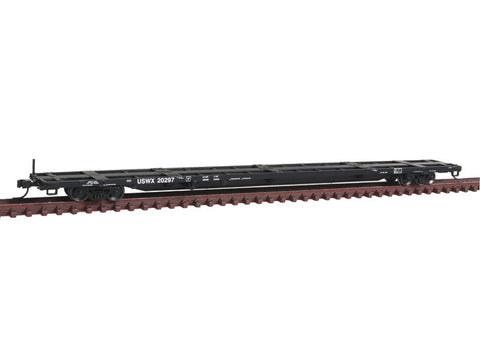 N 85' Trash Container Flatcar - Ready to Run -- USA Waste USWX #20297 (black)