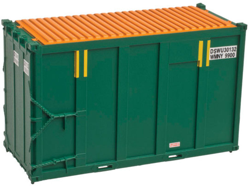 751-50001690 N 20' High Cube Trash Container 4-Pack - Ready to Run -- DSWU Set #1 (green, yellow)
