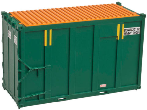N 20' High Cube Trash Container 4-Pack - Ready to Run -- DSWU Set #2 (green, yellow)