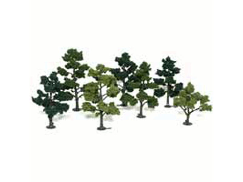 785-1103 A Realistic Trees Kits(TM) - Green Deciduous -- Mixed Green 5 - 7" Tall pkg(7)