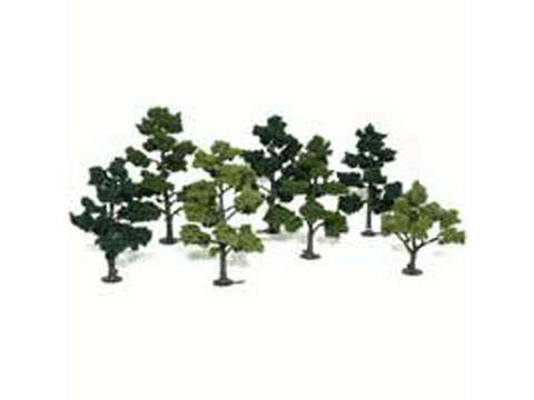 A Realistic Trees Kits(TM) - Green Deciduous -- Mixed Green 5 - 7" Tall pkg(7)