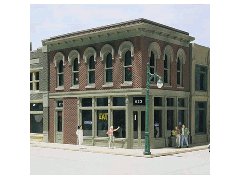HO The Other Corner Cafe - Woodland Scenics DPM Landmark Structures(R) -- Kit - 4-3/4 x 3" 12 x 7.7cm