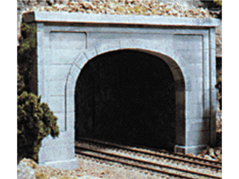 N Double Track Tunnel Portals pkg(2; Unpainted Hyrdrocal(R) Castings) -- Concrete